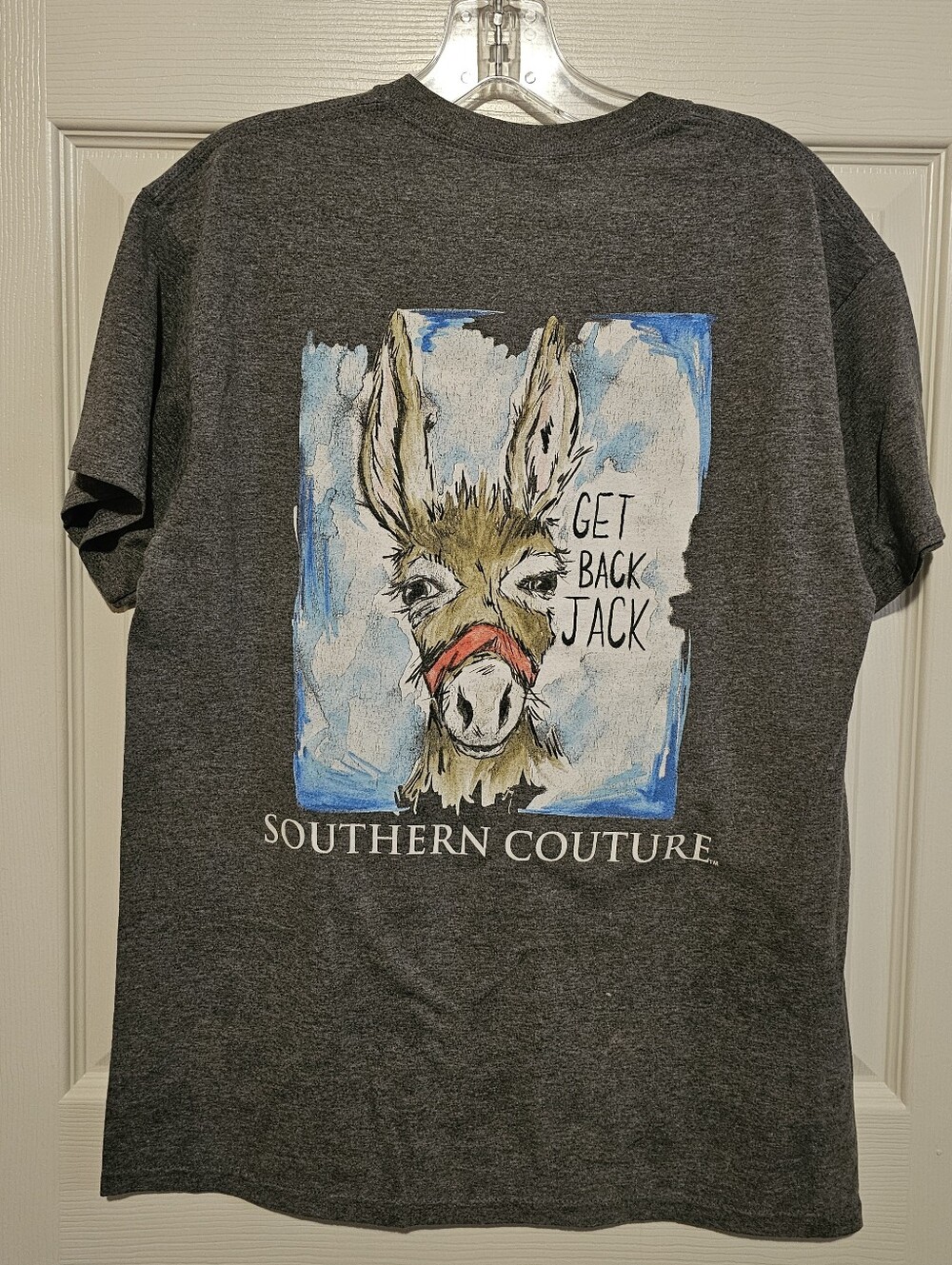 Lady's Gray Logo Crew Neck T-Shirt Sz M